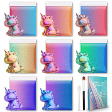 CHEAPART Chameleon Mica Powder 8 barev Metallic Shift Mica Powder Pigment Epoxidov pryskyrice Barvivo Kosmetick kvalita Holografick Mica Powder Na