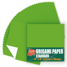 [Taro's Origami Studio] Standard 6 tuuman yksipuolinen yksiv  rinen (vihre  ) 50 arkkia (kaikki samanv  risi  ) neli  nmuotoinen helposti taitettava e