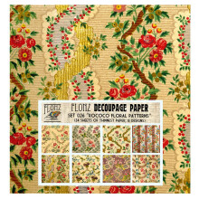 Pacote de papel para decoupage (24 folhas 6""""x6"""") Rococ floral antigo padro FLONZ papel estilo vintage para decupagem e artesanato