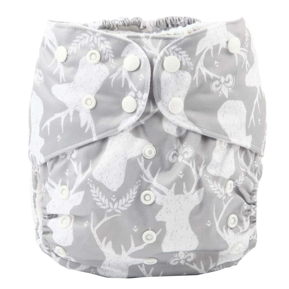Sigzagor 2 To 7 Years Old Junior Big Cloth Diaper Nappy Pocket Reusable Washable Baby Kids Toddler (Grey Deer)