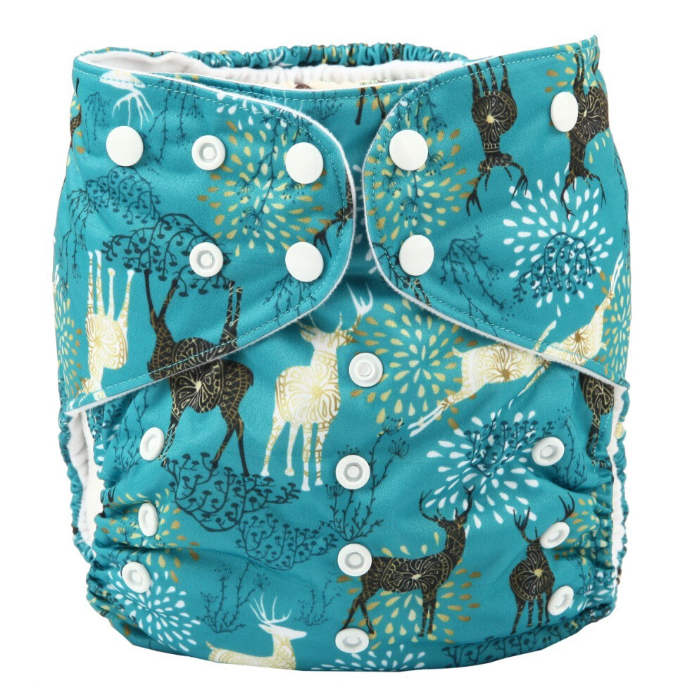 Sigzagor 2 to 7 Years Old Junior Big Cloth Diaper Nappy Pocket Reusable Washable Baby Kids Toddler (Forest Deer)-image-OPC-PGSNR9Z-NEW