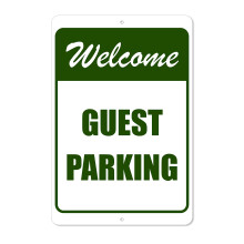 Gsteparkering - Velkommen | 8 x 12 aluminium udendrsskilt | Grn