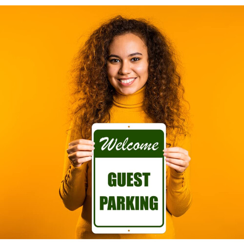 Gsteparkering - Velkommen | 8 x 12 aluminium udendrsskilt | Grn 2