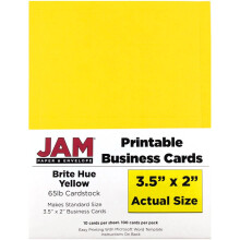JAM PAPER Tulostettavat kδyntikortit - 3 1/2 x 2 - Brite Hue Yellow - 100 / pakkaus
