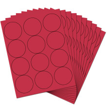 Sigillo adesivo per etichetta del cerchio di carta in jam - diametro da 2,5 pollici - rosso - 120 etichette rotonde/confezione