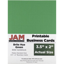 JAM PAPER Tulostettavat kδyntikortit - 3 1/2 x 2 - Brite Hue Green - 100 / pakkaus
