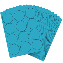Sigillo adesivo per etichetta del cerchio di carta in jam - diametro da 2,5 pollici - blu - 120 etichette rotonde/confezione