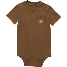Carhartt Unisex-Baby Kurzarm-Bodysuit, Klassisches Carhartt Braun, 18M