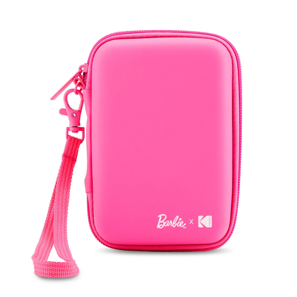 Kodak x Barbie EVA Case with Removable Strap  Built-in Mesh Pocket (Pink) Compatible w/Kodak x Barbie Printomatic or Step Slim Photo Printer