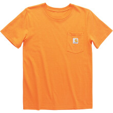 Carhartt Kids' Short Sleeve Pocket T-Shirt Tee Shirt, Exotic Bright Orange, 3T