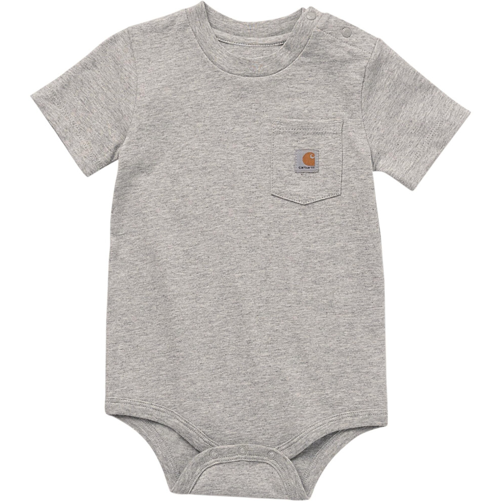 Carhartt Baby Short-Sleeve Pocket Bodysuit  Heather Grey  18M