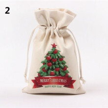 (2#) Christmas Gift Bag Canvas Christmas Bag Gift Bag