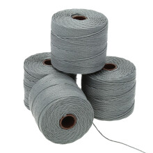 De Beadsmith S-Lon Bead Cord - .5 mm gedraaid nylon koord voor het rijgen van 4 spoelen staalkleur TEX210 77 yards per spoel