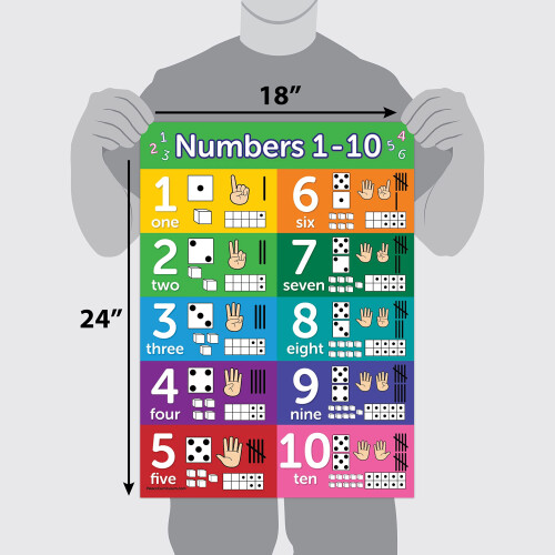 Palace Curriculum Numbers 1-10 Visual Learning Poster Chart  LAMINOVAN (18 x 24) 1