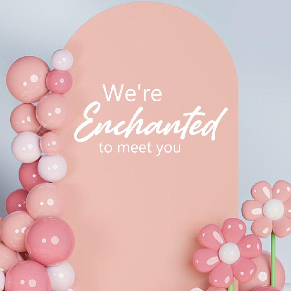 Muweol We're Enchanted To Meet You Party Decals - Baby Shower Balloon Arch Gender Reveal Decorations Baby Shower Party Supplies (White Enchanted Decal)