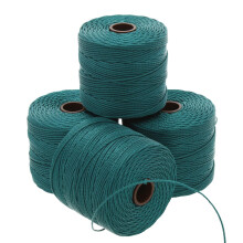 De Beadsmith S-Lon Bead Cord - .5 mm gedraaid nylon koord voor het rijgen van 4 spoelen groen blauwe kleur TEX210 77 yards per spoel