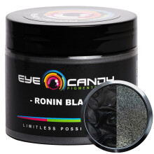 Pigmentos de dulces oculares Premium Black Mica Powder - Ronin Black (50GR) - Para pintura de jabn de resina epoxi de jabn de madera, bombas de pes