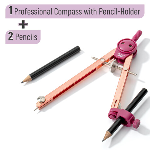 Mr. Pen- Compass for Geometry  Rose Gold  Compass with Pencil  Drawing Compass Drawing Tool  Math Compass  Drafting Tools  Drawing Tools  Geometry Com 1