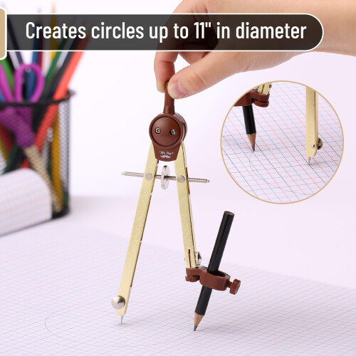 Mr. Pen- Compass for Geometry  Gold  Compass with Pencil  Drawing Compass Drawing Tool  Math Compass  Drafting Tools  Drawing Tools  Geometry Compass 2