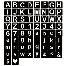 Yeajon 2 tommer bogstav stencils symbolnumre håndværksstencils 66 pcs genanvendelige plastiske alfabet skabeloner til maling på trævæggestof rock