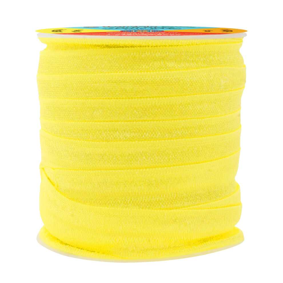 Mandala Crafts 5/8 Zoll Gelbes, Umklappbares Elastisches Band 20 Yards Foe, Umklappbares, Dehnbares Band Fur Haargummis, Stirnbander, Haarschle-image