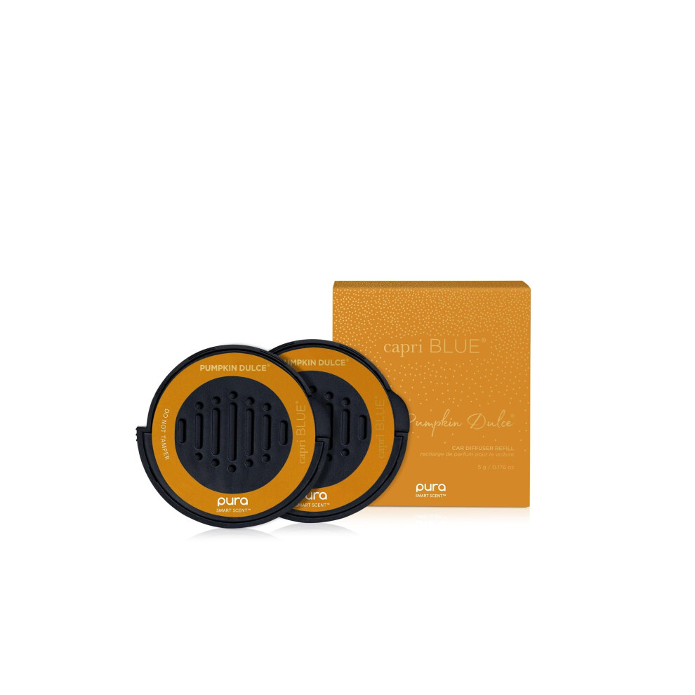 Capri Pura Car Diffuser Refills - Includes 2 Car Air Freshener Diffuser Refills Only - Long Lasting Luxury Scented Fresheners - 2 Pack (Pumpkin D Blue 617018020427