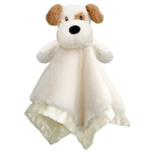 Beilimu Dog Security Tæppe Soft Lovey Baby Fyldt dyr med satinbacking til småbarns spædbarn nyfødte drenge og piger Dejlige unisex hvalp Snuggle