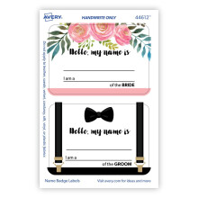 Avery Premium Wedding Guest Name Tags Bride and Groom No Lift No Curl 36 Handwriteable Name Stickers