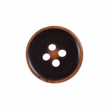 50 Large 3/4 inch Brown Buttons - Round Resin 4 Hole Flatback 20mm Bulk
