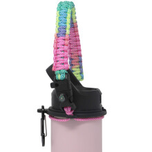 One MissionX Paracord Handle Compatible with Yeti Rambler 36oz 26oz 18oz 12oz 46oz Water Bottles Durable Carrier Strap - Holder(Diamond Rainbow/Comp
