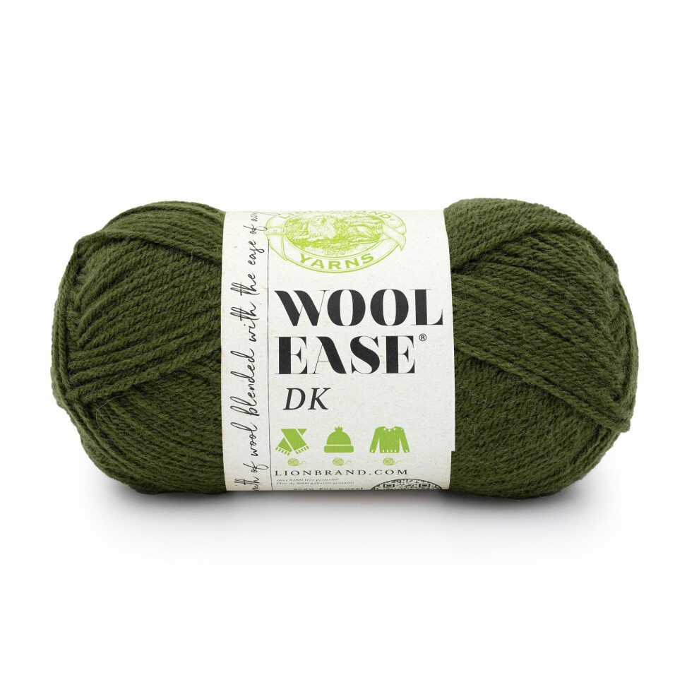 Lion Brand Wool-Ease DK Yarn  Yarn for Knitting  Crocheting  and Crafts  Olive  1 Pack
