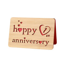 Della Stella Wooden 12th Anniversary Card Handmade 12 Years Wedding Anniversary Greeting Cards 12th Silk anniversary card for Her Him Husband Wife