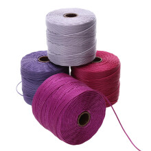 De Beadsmith S-Lon Bead Cord - .5 mm gedraaid nylon koord voor het rijgen van 4-Pack Plum Crazy Mix TEX210 77 yards per spoel
