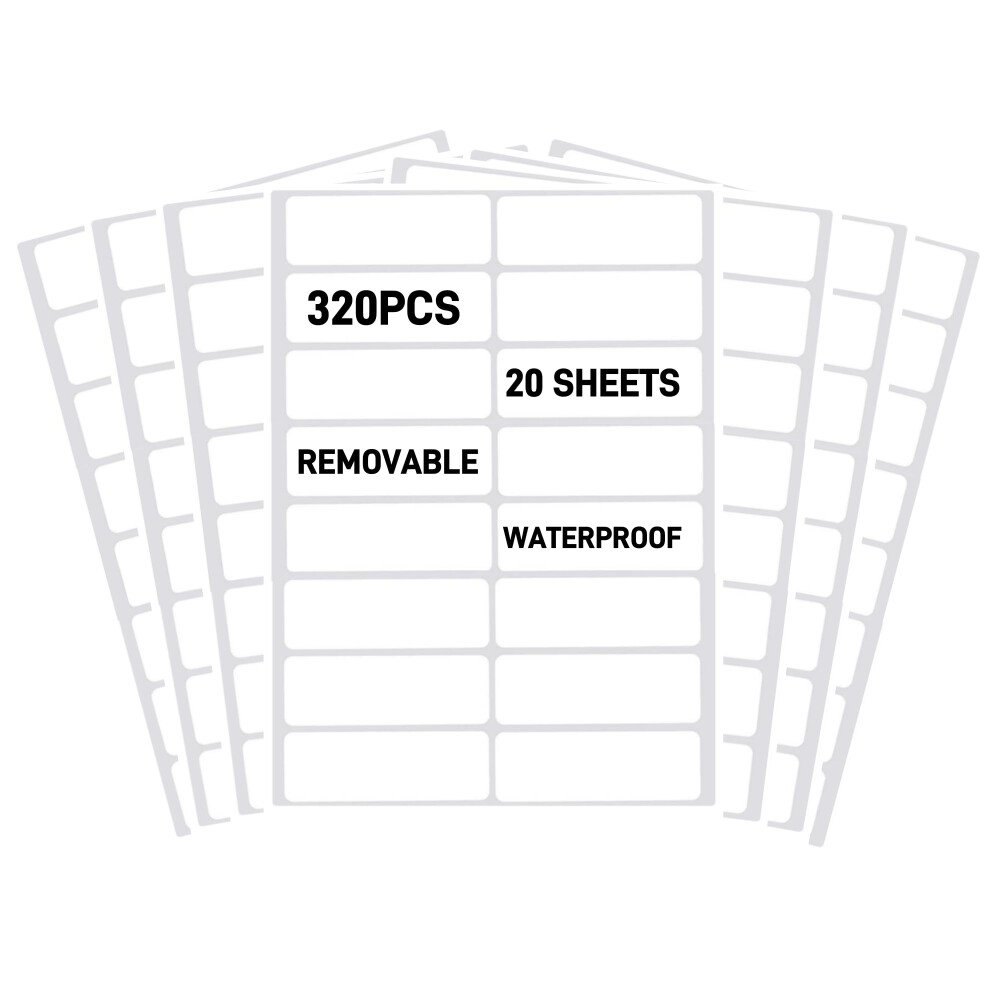 Étiquettes amovibles et imperméables pour bouteilles - 320 pièces 1,62 x 6 cm. Étiquettes nominatives pour contenants alimentaires, étiquettes no