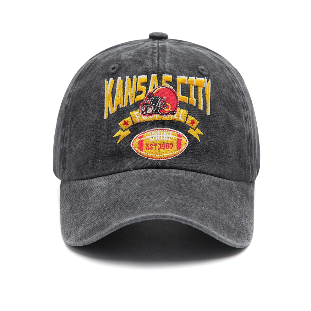 Casquette de baseball brod  e en denim d  lav   vintage pour homme et femme, unisexe, ajustable, en coton