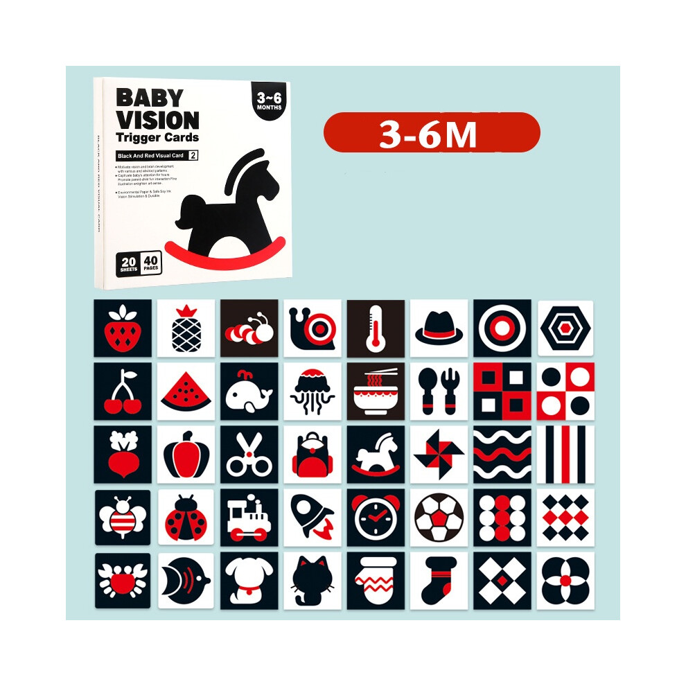 () Early Education Sensory Visual Stimulation Card Children Toy Baby Infant Black/Red