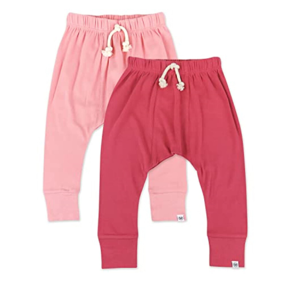 Pantalon de jogging HonestBaby, lot de 2, 100 % coton biologique, unisexe, rose ombr   , pour nouveau-n   , b   b    et enfant en bas    ge.