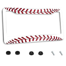 Personaliseret nummerplade ramme rustfrit st?l sjov baseball tekstur m?nster bil nummerplade tilbeh?r dekorative 2 huller og skruer passer til am