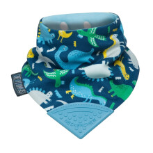 Cheeky Chompers 2-in-1 Baby Dribble Bib With Soft Silicone Teether Reversible Bandana Style Innovative Dimple Design Soothes Gums 3-Layer Absorben