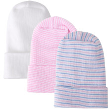DRESHOW BQUBO Vastasyntyneen vauvan hatut Sairaalapuuvillahattu Premium Baby Stripe Beanie Vauvan myssyt 0-3 kuukautta