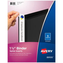 Avery Binder Spine Inserts  for 1-1/2 Inch Ring Binders with 2.1"""" Spine Width  25 Cardstock View Binder Spine ID Inserts (89105)