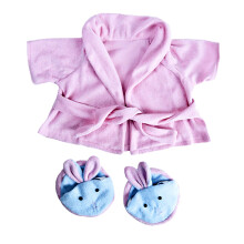 Rzsaszn frdokpeny nyuszi papuccsal Teddy Bear ruhk a legtbb 14"""" - 18"""" Build-A-Bear szmra s ksztsd el a sajt kitmtt llatokat
