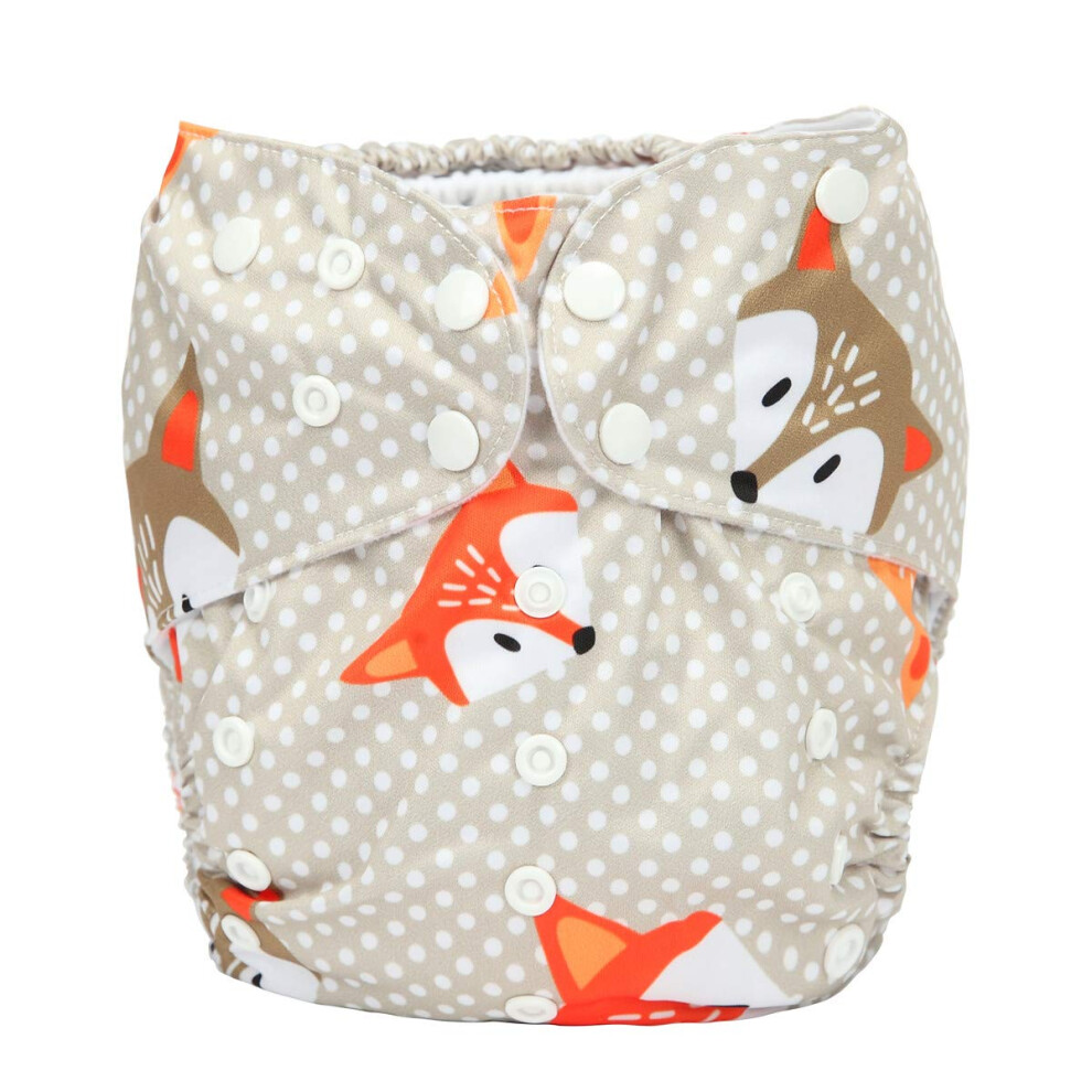 2 to 7 Years Old Junior Big Cloth Diaper Pocket Reusable Washable Baby Toddler (Dot Fox)-image-OPC-PGSPD9F-NEW