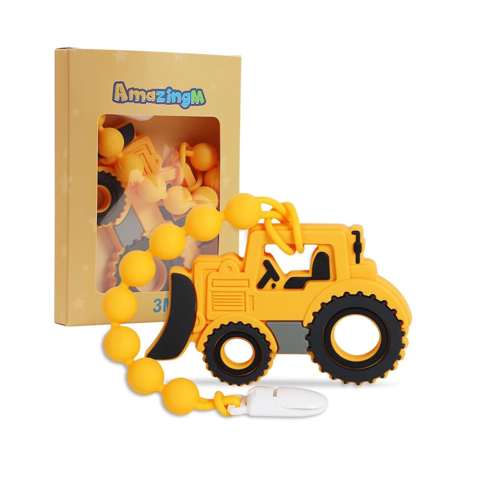 Jouet de dentition en silicone de qualité alimentaire pour bébé, avec attache-tétine monobloc, anti-douleurs dentaires, coffret cadeau pour garço