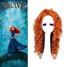 Brave Merida Cosplay Wig Long Curly Hair Halloween Carnival Comic Props Con Girl