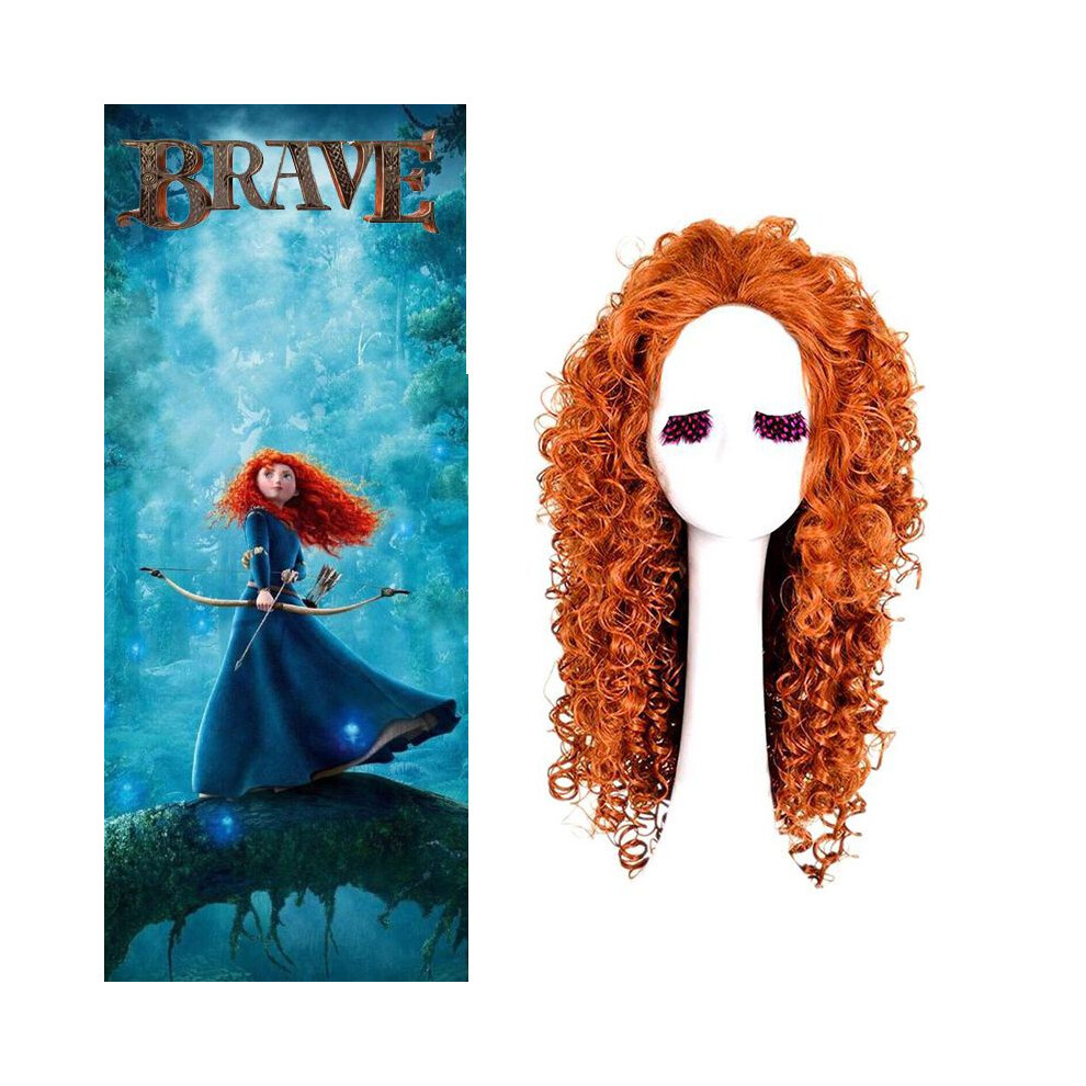 Brave Merida Cosplay Wig Long Curly Hair Halloween Carnival Comic Props Con Girl
