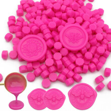 Andotopee Premium-Siegelwachsperlen fόr Stempelsiegel, 250 Stόck, Rosenrosa, achteckige Wachskόgelchen, Nachfόllpackung fόr Wachssiegel-Set, Hoch