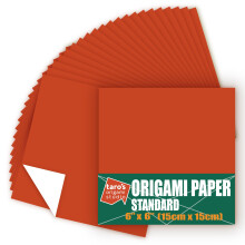 [Taro's Origami Studio] Standard 6 tuuman yksipuolinen yksiv  rinen (tiilenpunainen) 50 arkkia (kaikki samaa v  ri  ) neli  nmuotoinen helposti taite