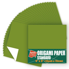 [Taro's Origami Studio] Standard 6 tuuman yksipuolinen yksiv  rinen (vihre  ) 50 arkkia (kaikki samanv  risi  ) neli  nmuotoinen helposti taitettava e