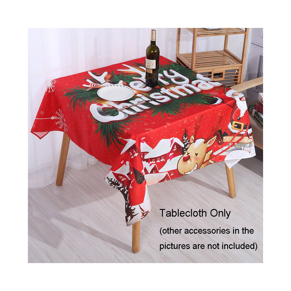 (Deer, 140*100cm) Cloths Table Christmas Rectangular Printing Tablecloth Home Table Ornament Party-image-OPC-PGSPGKM-NEW